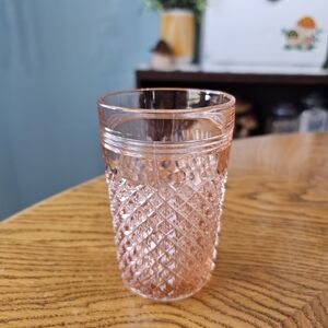 Vintage 30s Anchor Hocking Miss America Pink Depression Glass 10oz Tumbler